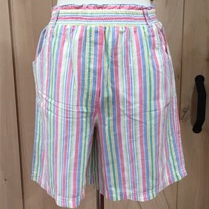 Vintage Stripe Elastic Waist Shorts Petite